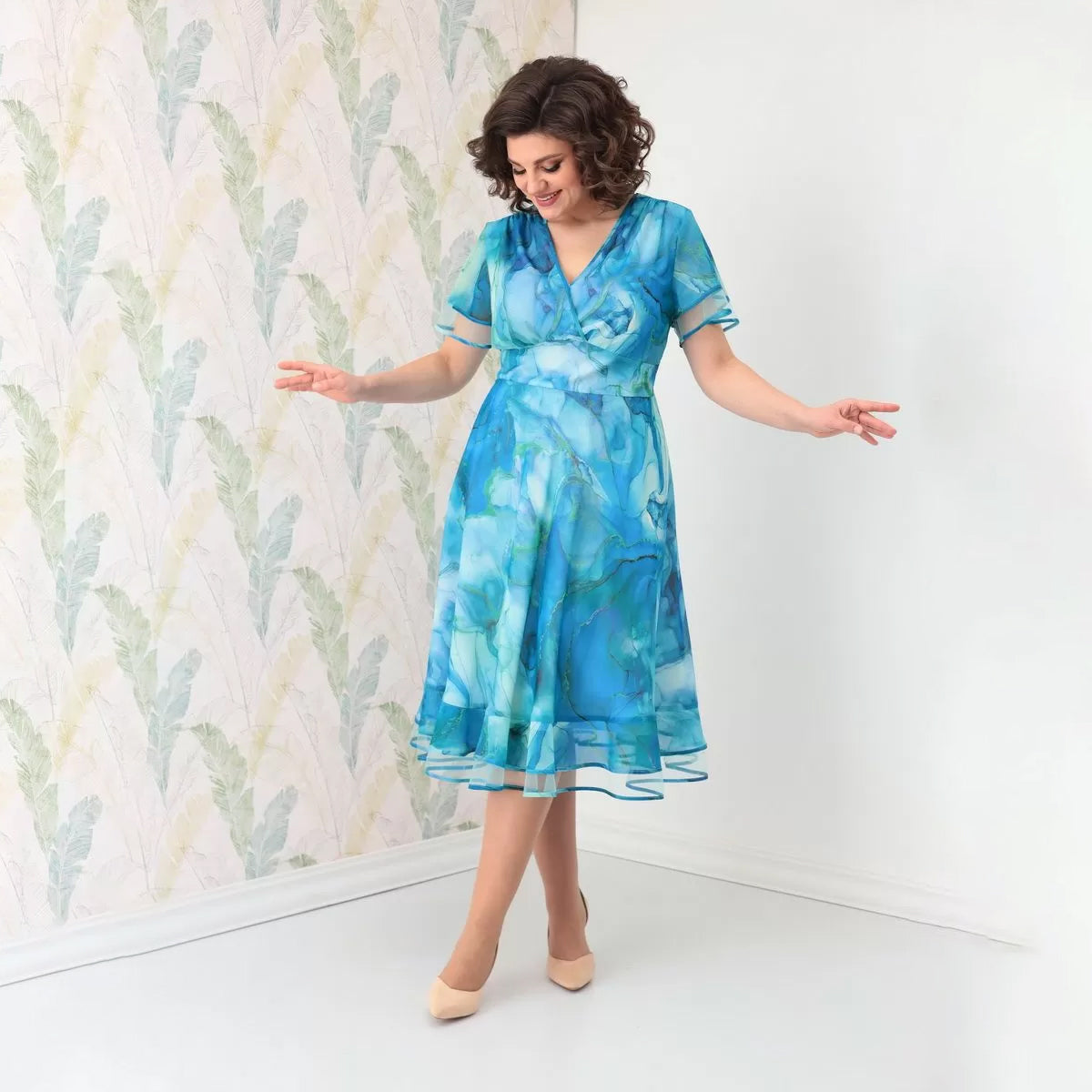 【S-5XL】2024 nowa, modna szyfonowa sukienka z nadrukiem_3612336