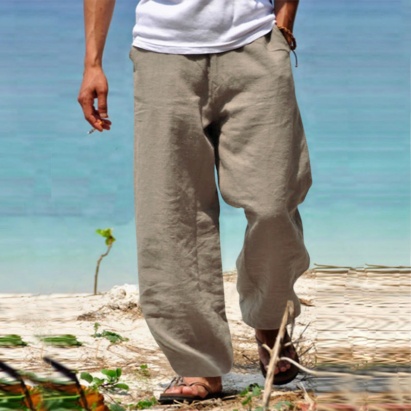 👖🕺【45% zniżki -S–5XL】😍Letnie męskie szerokie proste spodnie w dużym rozmiarze w jednolitym kolorze, ściągacz w pasie, swobodne, oddychające