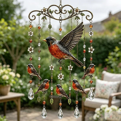 🐦Kristalno zvono za vjetar s kolibrijem i retro oslikanim uzorkom