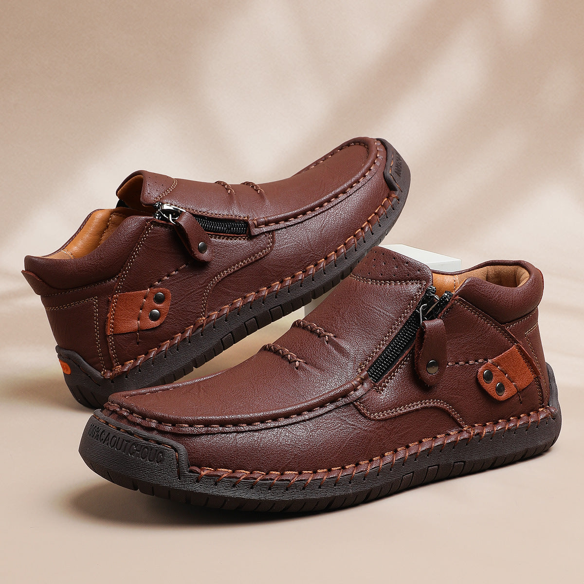 👟✨【38-48】Męskie, ręcznie robione, skórzane, wsuwane buty do jazdy samochodem – szeroki nosek, wsparcie łuku stopy