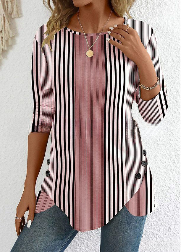 🔥【Ograničeno vrijeme 38% popusta】【S-3XL】Nova proljetna ženska prugasta bluza s printom