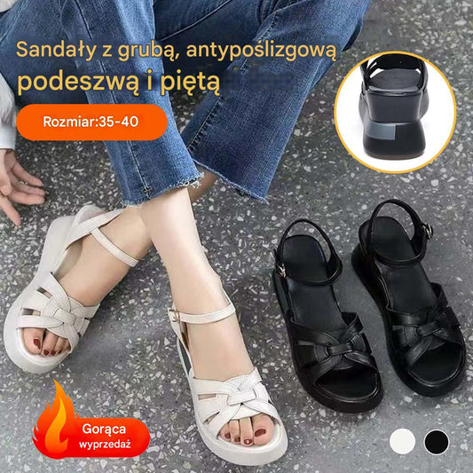 💞👡【Gorąca wyprzedaż】 💖【35-40】 2025 nowe modne sandały damskie na grubej podeszwie - wodoodporne i antypoślizgowe