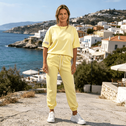 ⏳ Oferta ograniczona czasowo! ⏰Damski zestaw casualowy z jednolitym topem i spodniami