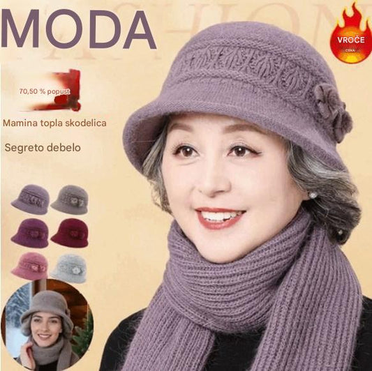 🧶Kapa + šal🧶 Topel zimski spremljevalec: topla pletena volnena kapa
