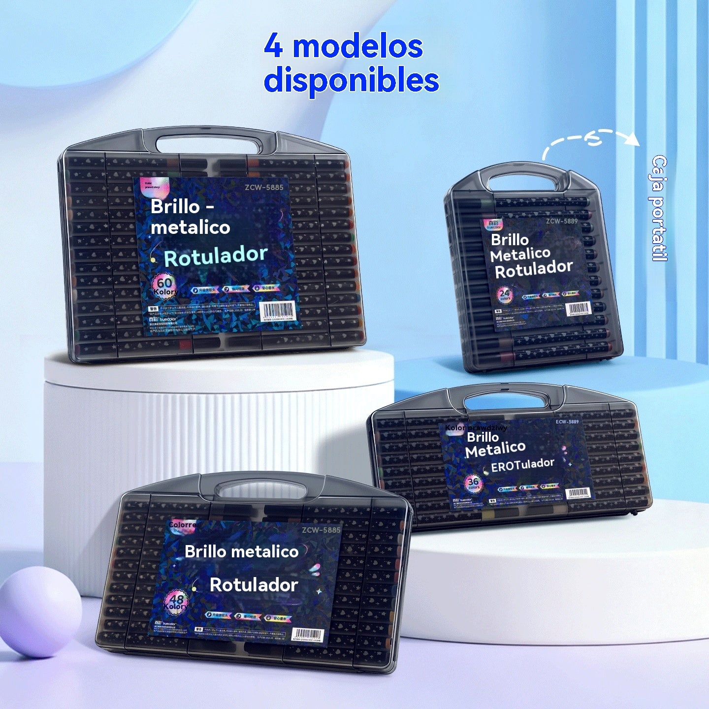 【60 colores】🔥✨️Set de iluminadores flash de doble punta