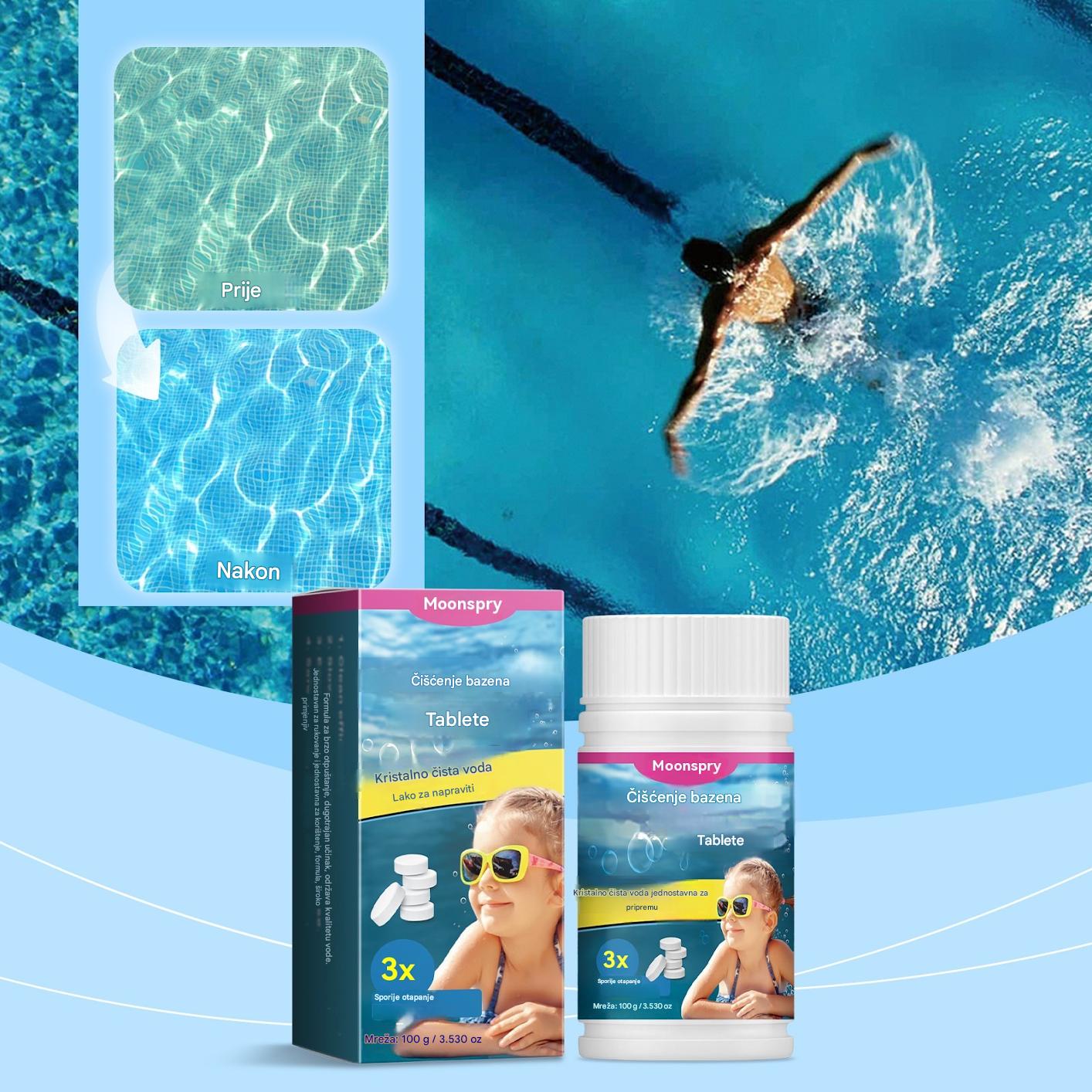🔥【Kupite 1, dobijte 1 gratis】🏊‍♀️💧Tablete za čišćenje bazena za kristalno čistu vodu.