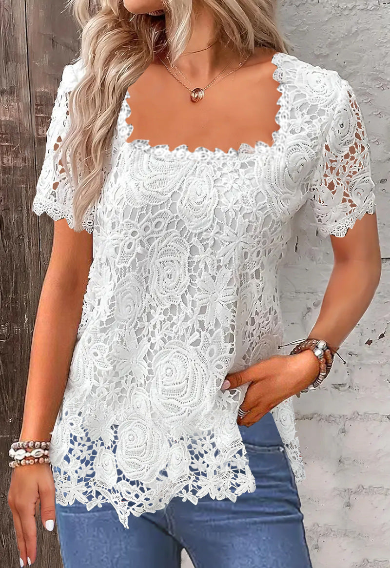 🌼🌼【Letnia nowość】🔶🔶【S-5XL】Elegancka koronkowa koszula, letni bestseller 2025