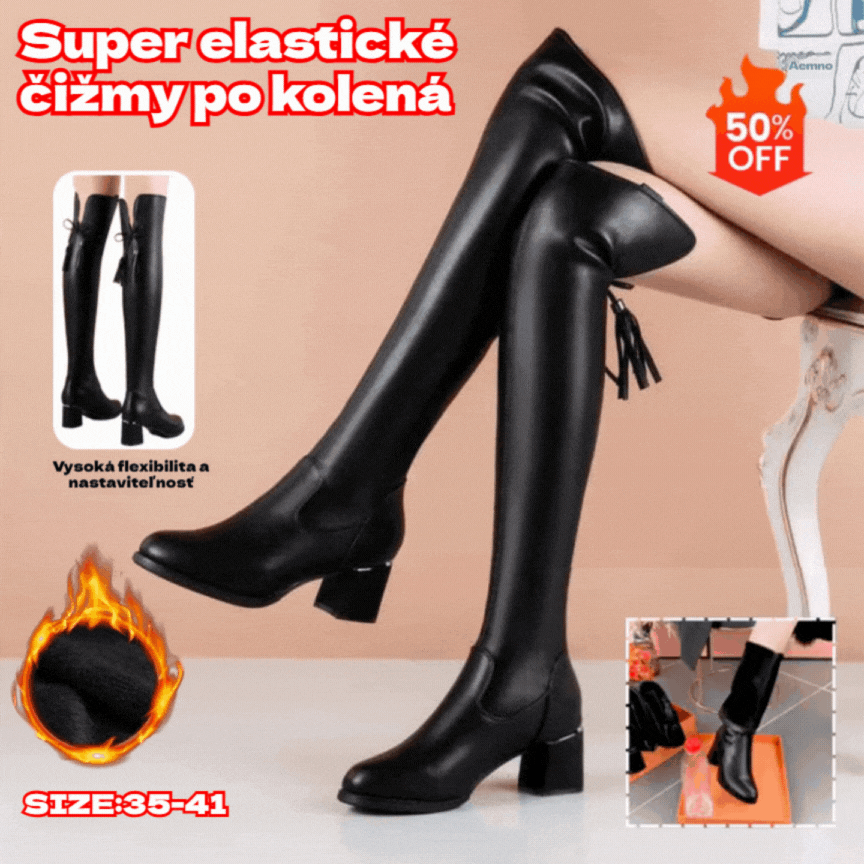 【Časovo obmedzená ponuka】💥Veľkosti 35-41💥Super elastické čižmy po stehná