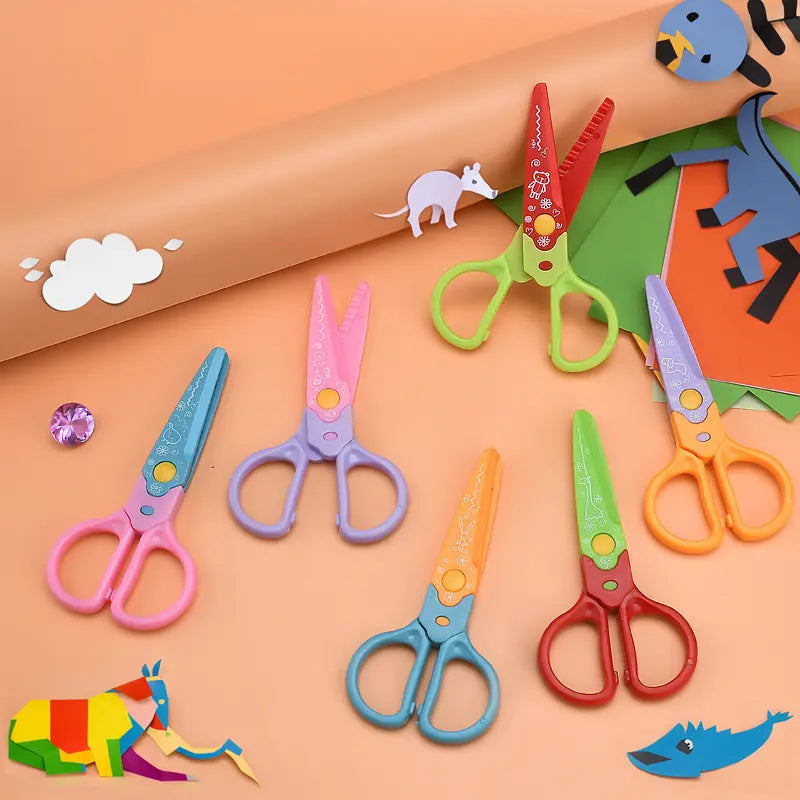 🥰【6 komada - 6 različitih oblika】✂️🌈Sigurnosne škare za djecu (za DIY konstrukcije)