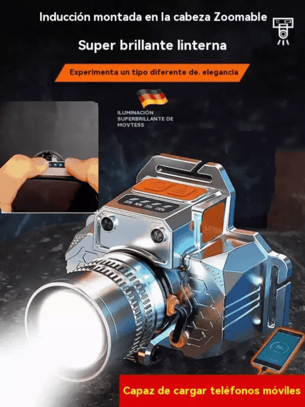 【✨Oferta por tiempo limitado】🔦Linterna frontal manos libres ultrabrillante con sensor de movimiento y batería de larga duración.