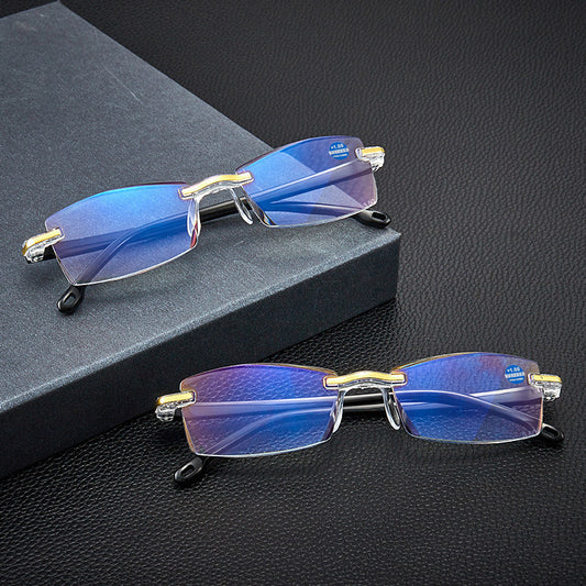 🔥🕶【Kup jeden, a drugi dostaniesz gratis】Okulary do czytania HD z diamentową oprawką i filtrem światła niebieskiego 3891839