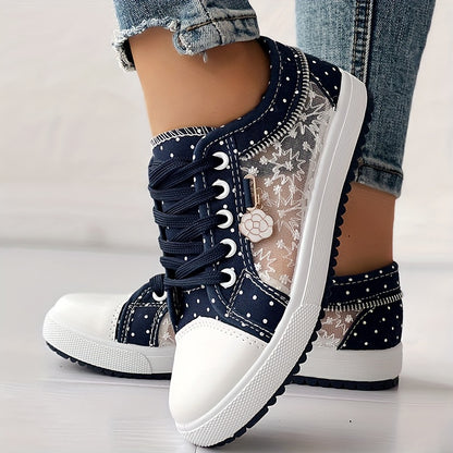 💕【35-42】2024 modne, codzienne koronkowe damskie buty, klasyczne płócienne buty 3639101