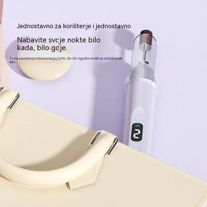 💅Električna turpija za nokte 2 u 1 s LED lampom (lampa za sušenje + 5 nastavaka za poliranje)