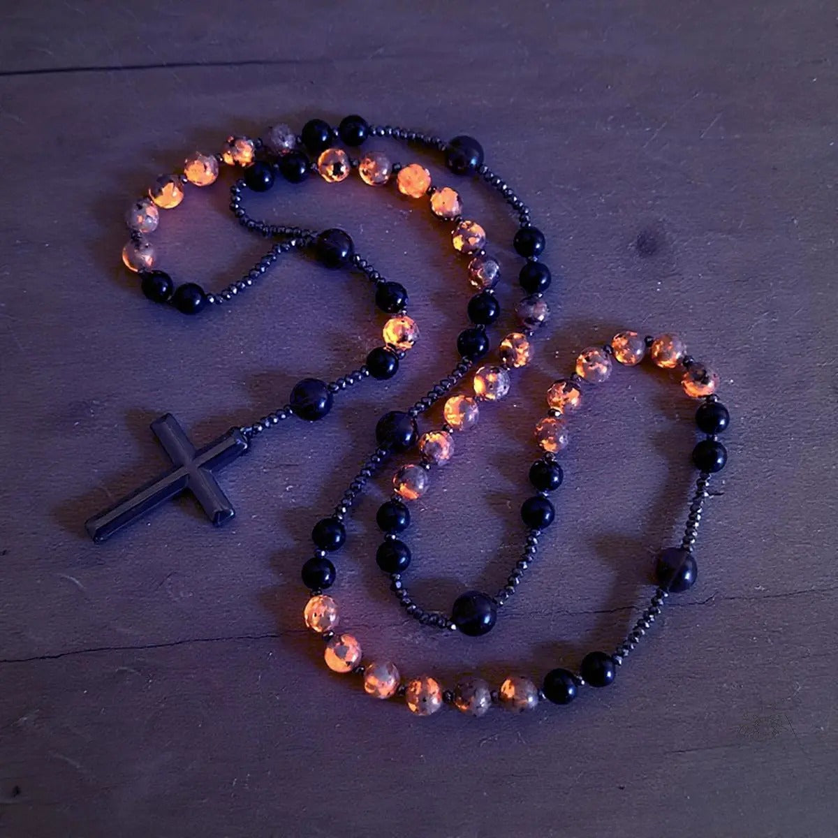 📿😍[Kupite 1, dobijte 1 gratis] 💖✨Ogrlica od prirodnog opsidijana i Yupper perlica, kristal koji štiti od UV-reaktivne energije i liječi