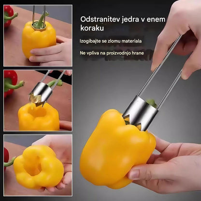 ✨【Kupite enega, dobite enega brezplačno】✨ Večnamenski odstranjevalec pešk iz sadja in zelenjave, izdelan iz materiala, primernega za odstranjevanje pešk grenke melone in jabolk, kuhinjski aparat.