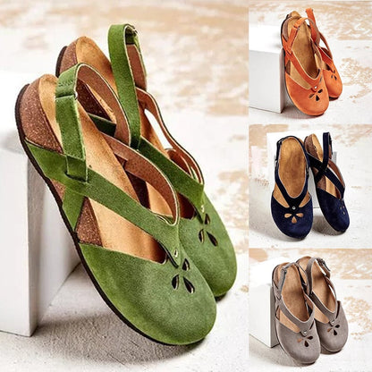 ✨👡【Oferta ograniczona】【35–44】Wysokiej jakości skórzane sandały rekreacyjne 2025 ✅ Zaokrąglony nosek ✅ Płaska podeszwa