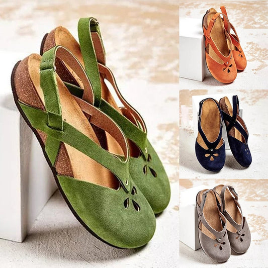 🌟【Novo u ponudi】【Veličine 35-43】Udobne i elegantne ženske ravne sandale sa zatvorenim prstima - klasični čičak