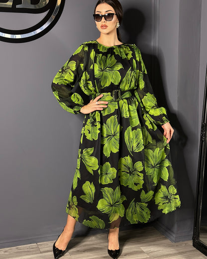 【S-5XL】👗Nowa letnia elegancka sukienka z tiulu w kwiaty--3655996
