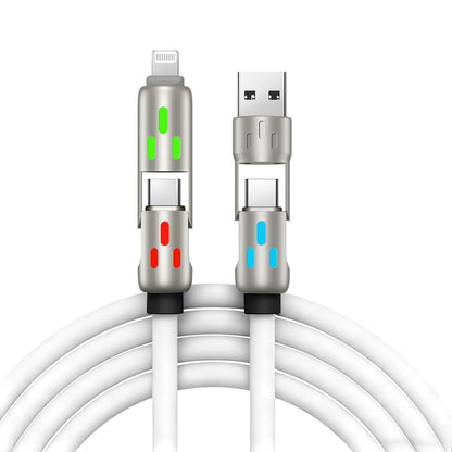 🔥 (duljine 2 metra) 4-u-1 PD 240W kabel – USB-C, Lightning i USB-A brzo punjenje, aluminij i silikon, sinkronizacija podataka ⚡📱