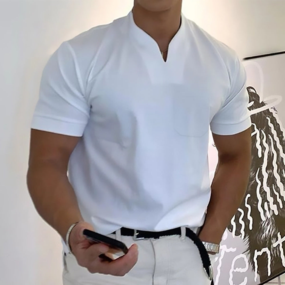 👕【Letnia oferta】【S-5XL】Męska koszula z krótkim rękawem i dekoltem w serek