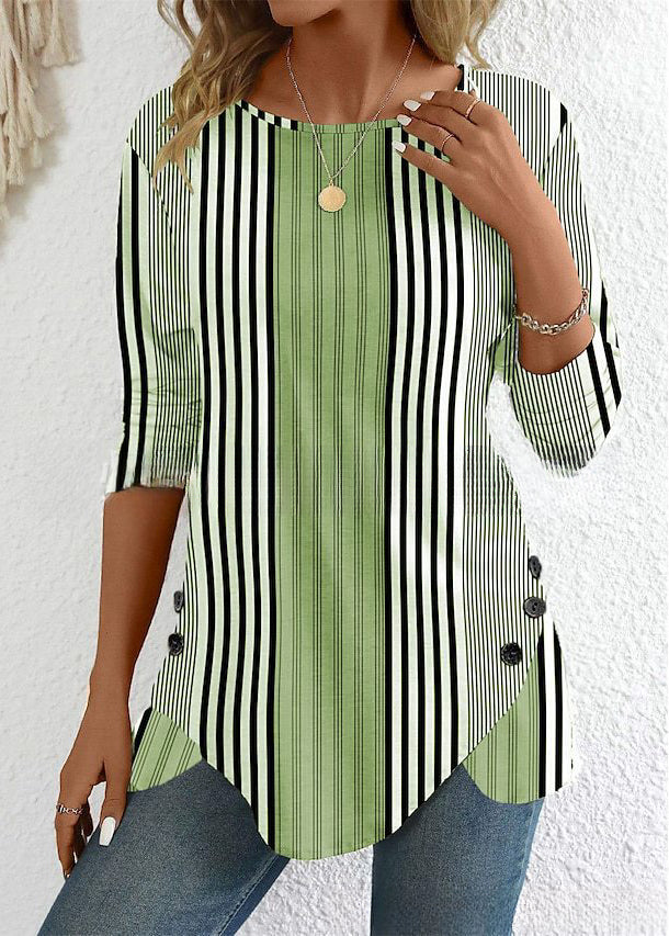 🔥【Ograničeno vrijeme 38% popusta】【S-3XL】Nova proljetna ženska prugasta bluza s printom