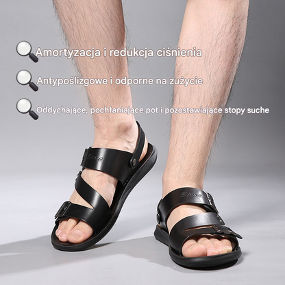 🌿 Wiosenna specjalna oferta [39-28] Nowe męskie letnie sandały z miękkiej naturalnej skóry, z podwójną klamrą ✅ Dostępna płatność przy odbiorze