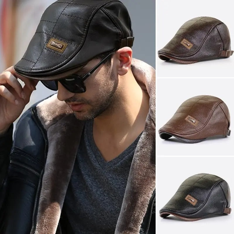 🧢【Kup jeden, drugi dostaniesz gratis】🔥Męski beret skórzany w stylu vintage--