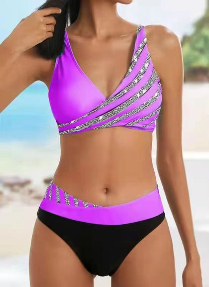 👙【40-100 kg, rozmiary S-3XL】👙Nowy damski zestaw stroju kąpielowego z nadrukiem 2026