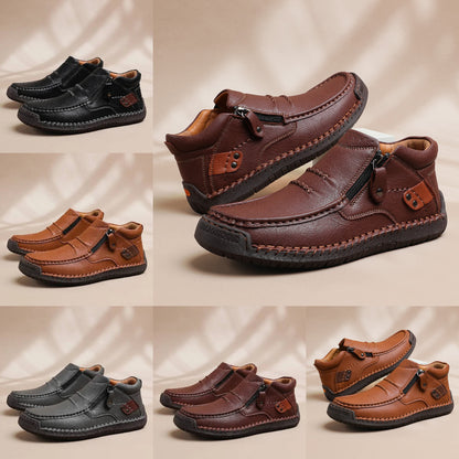 💖✨👟【38-48】Pánské ručně vyráběné kožené nazouvací boty do auta - široká špička, podpora klenby