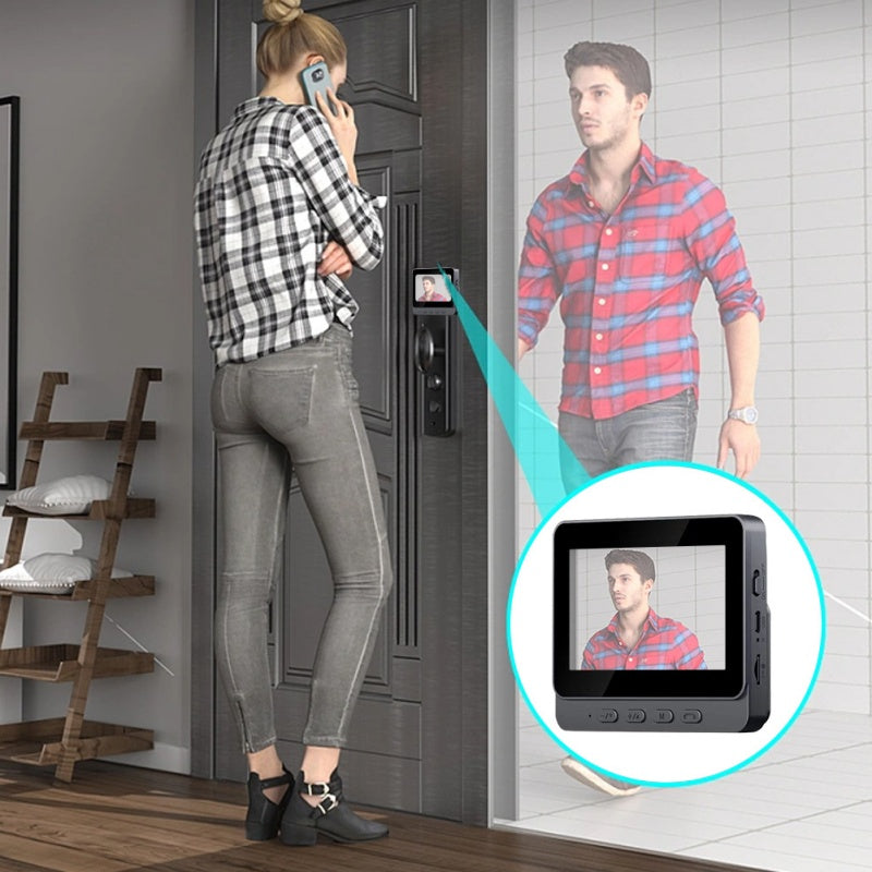 🔥【Promocja – bezpośrednia obniżka 120 zł】🔥 Bezprzewodowa kamera do dzwonka: 1080P, kąt widzenia 170°, ekran 4,3 cala, wodoodporność IPX65, tryb nocny