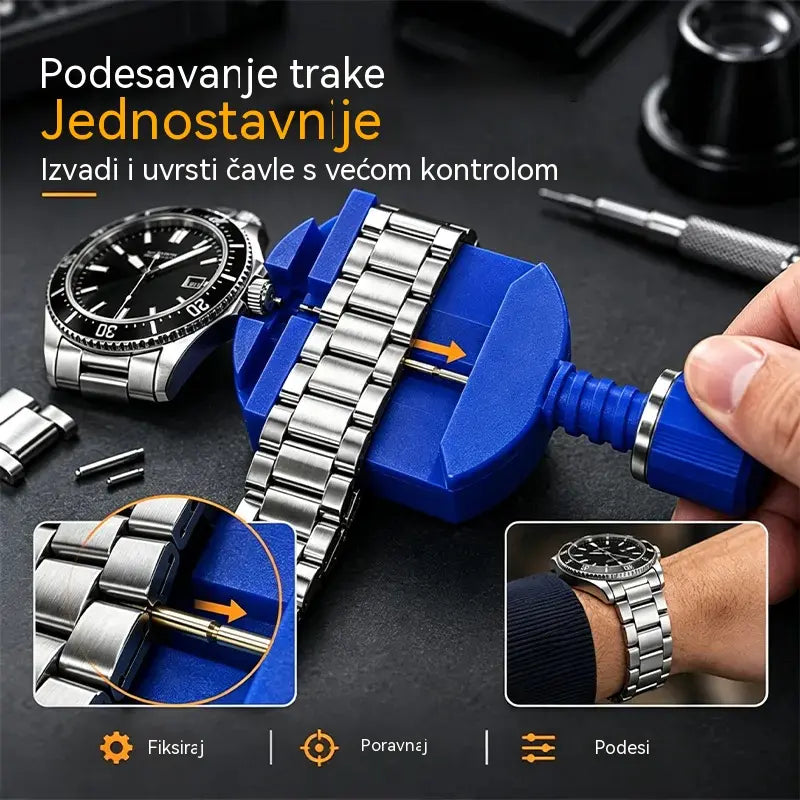🎉 🔧 Profesionalni set za popravak satova – novi remen, nova baterija, isti sat – popravite ga sami za nekoliko minuta ⌚