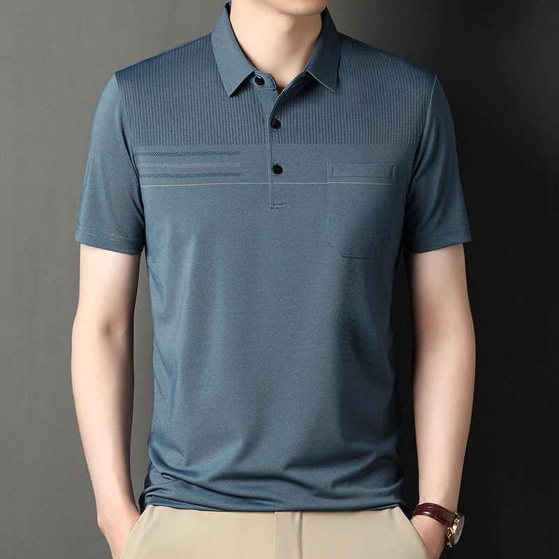 👔【Wyprzedaż magazynowa】【M-4XL】Męska koszulka polo z krótkim rękawem i prążkowanym kołnierzykiem