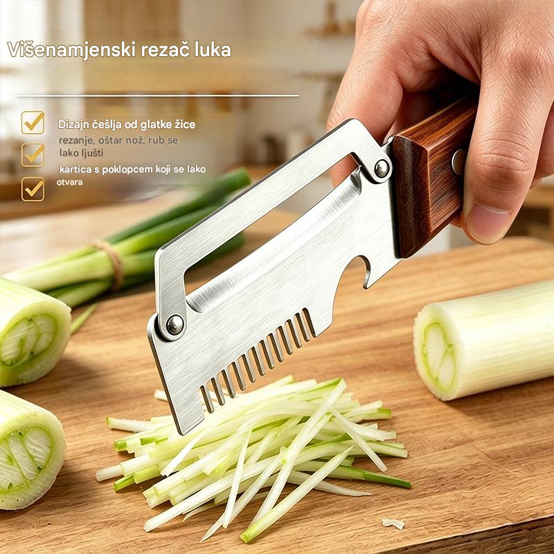 ✅Kupite 1, dobijte 1 gratis! Dva artikla za 20 eura🧅🔪 Višenamjenska 3-u-1 gulilica za kuhinju: Guli, sjecka povrće, reže meso, otvara boce! 🔥