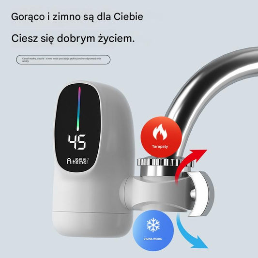 🏠🚰Bezdotykowy kran elektryczny z wyświetlaczem temperatury, nie wymaga instalacji, odpowiedni do domowych kuchni, szybkie nagrzewanie w trzy sekundy.