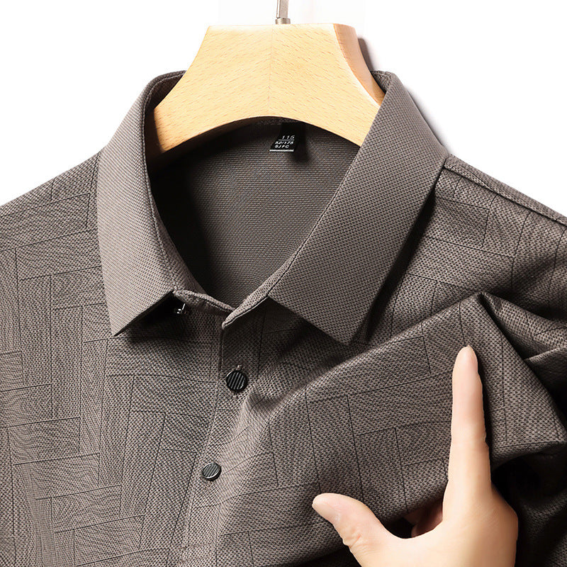 🔥【M-4XL】👔2025 Nowa modna męska koszulka POLO z krótkim rękawem w pask✨jedwabna gładkoś✨wygodna i oddychająca