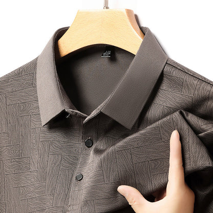🔥【M-4XL】👔2025 Nowa modna męska koszulka POLO z krótkim rękawem w pask✨jedwabna gładkoś✨wygodna i oddychająca