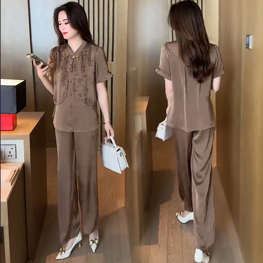 💖👚👖[Topy + Spodnie]🌹🔥 [M-4XL] 2025 nowe modne letnie damskie garnitury, swobodne i wygodne, przewiewne i uniwersalne