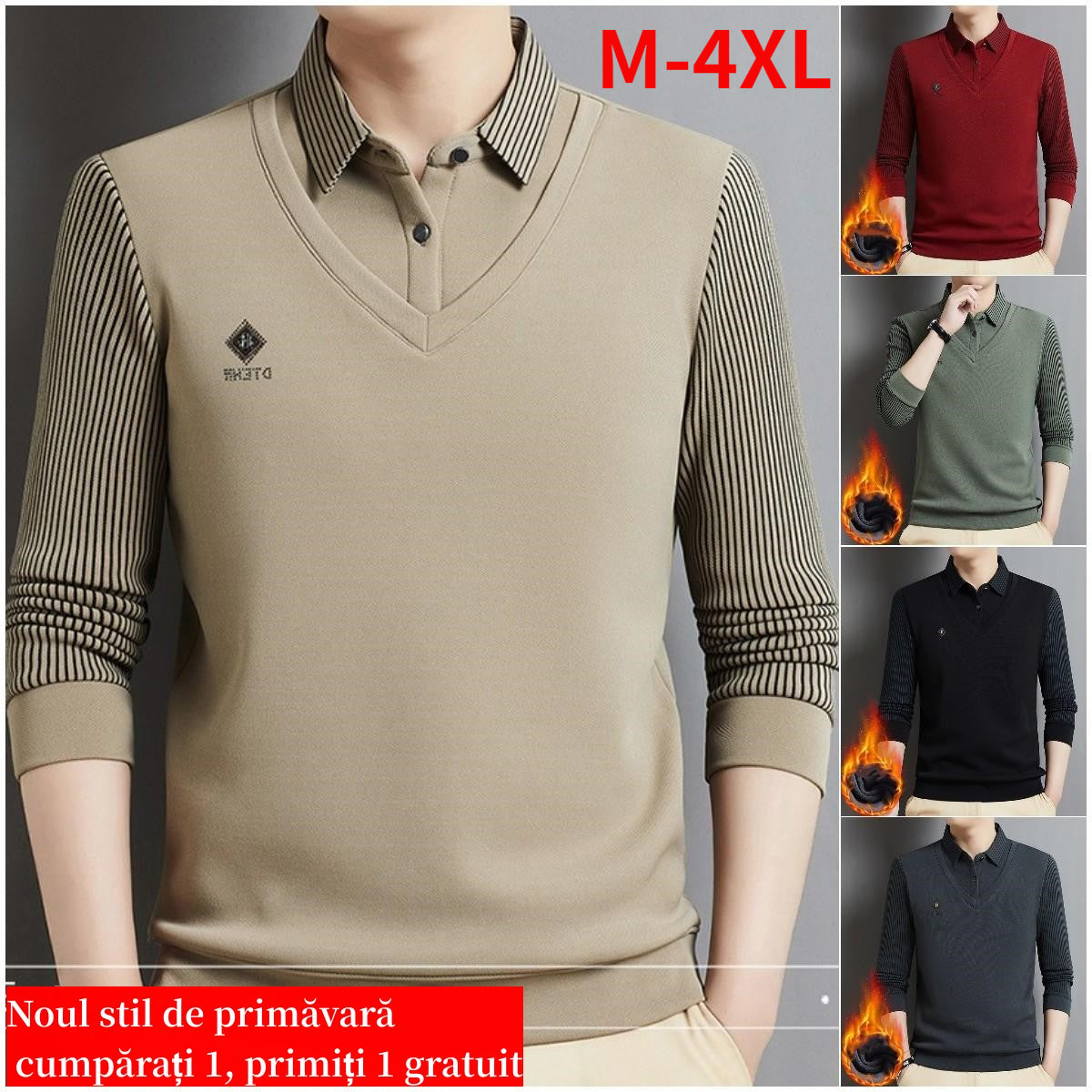 🔥【M-4XL】 Męski dwuczęściowy, ciepły top z kaszmiru premium typu all-in-one dla mężczyzn