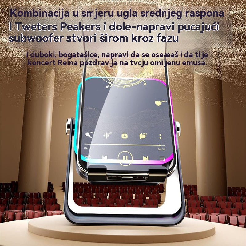 🔥📢 50% POPUSTA! Bluetooth zvučnik 5 u 1 s bežičnim punjenjem i podesivim držačem za telefon 🎶⚡
