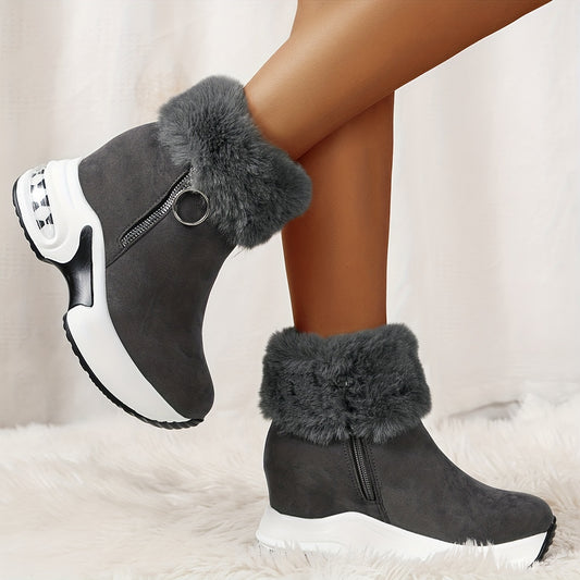 【35-43】💕2024 nowe zimowe damskie pluszowe bawełniane buty na grubej podeszwie 3796600