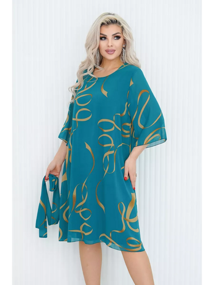 🔥Wyprzedaż – okazja specjalna💕【S-3XL】Elegancka sukienka z siateczki z marszczonymi rękawami