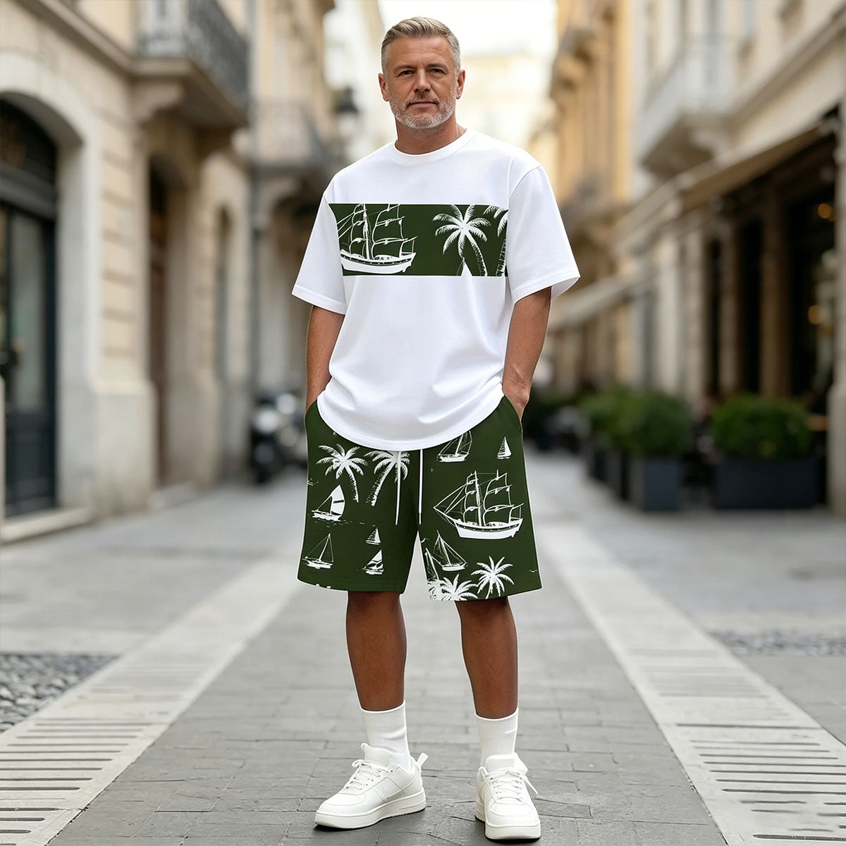 ✨👔👖【M-5XL】Muški ljetni sportski set od 2 dijela - udobna majica kratkih rukava i kratke hlače za svakodnevni život i dom