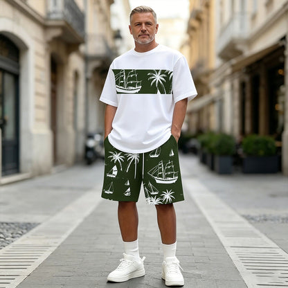 ✨👔👖【M-5XL】Muški ljetni sportski set od 2 dijela - udobna majica kratkih rukava i kratke hlače za svakodnevni život i dom