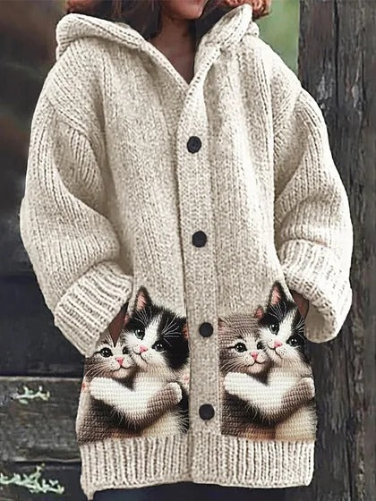 【S-5XL】Pluszowy, uroczy płaszcz z kapturem i podszewką z polaru