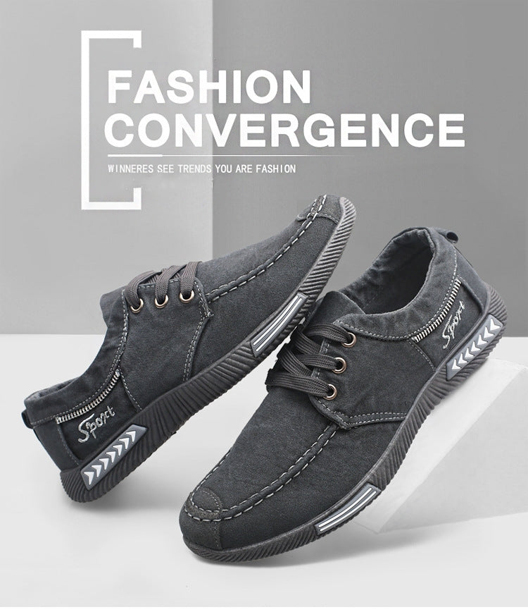 🔥【38-46】💥2024 nowe męskie oddychające płócienne buty z miękką podeszwą--3703217