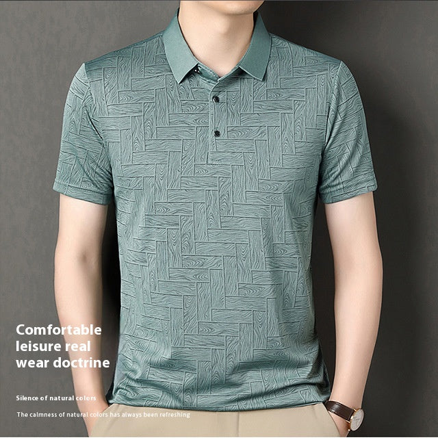 🔥【M-4XL】👔2025 Nowa modna męska koszulka POLO z krótkim rękawem w pask✨jedwabna gładkoś✨wygodna i oddychająca