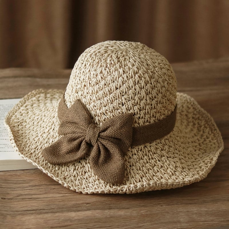 🎀🎀 50% POPUSTA 👒 | Retro slamnati šešir s mašnom – sklopivi i prozračan za ljeto