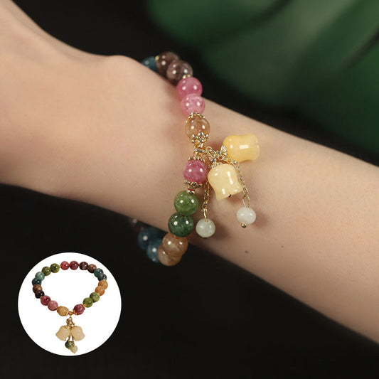 🌸【Kup jeden, a drugi dostaniesz gratis】✨Naturalna bransoletka z turmalinu – niezbędny element stylizacji