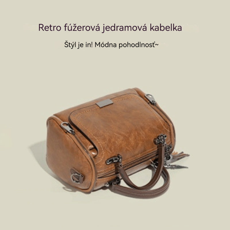 2026 Dámska crossbody taška — retro dizajn s strapcami, jednoliate patchwork prevedenie