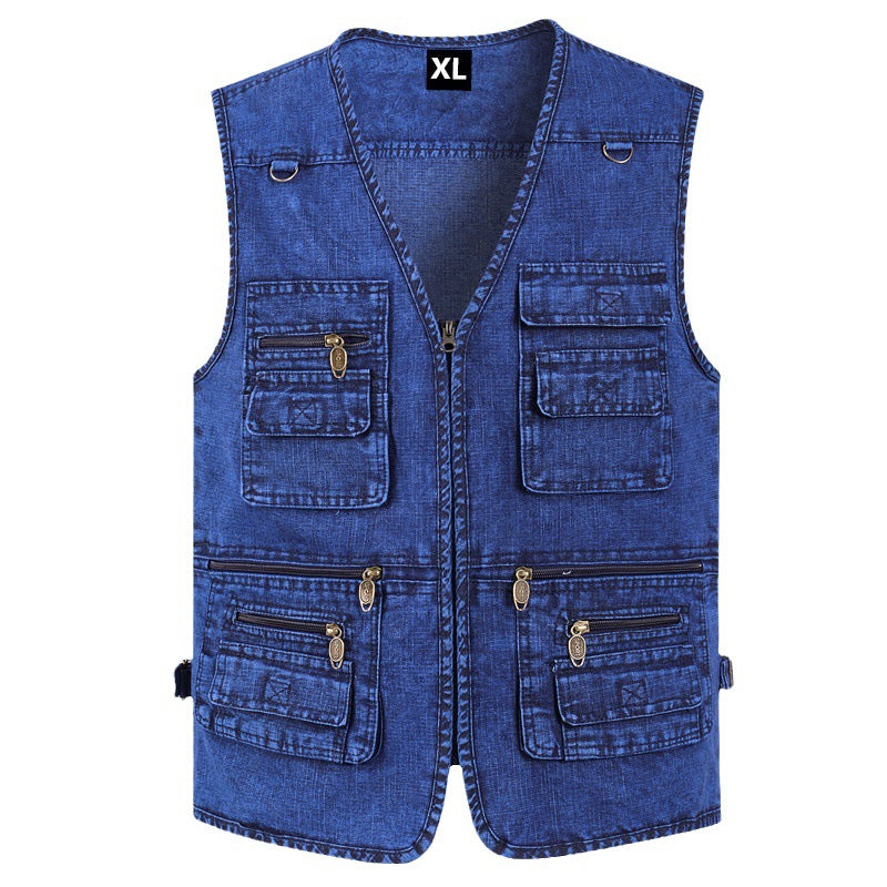 🔥50% OFF【XL-7XL】2025 Męska kamizelka dżinsowa z wieloma kieszeniami